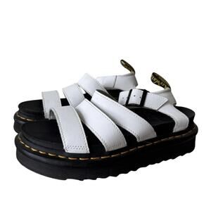 Dr. Martens sandals Blaire Quad Hydro Leather Gladiator Platform White Size 8